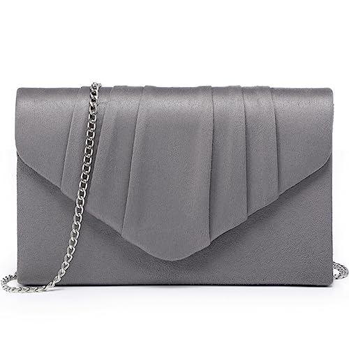 Dasein Velvety Pleated Evening Clutch Bag