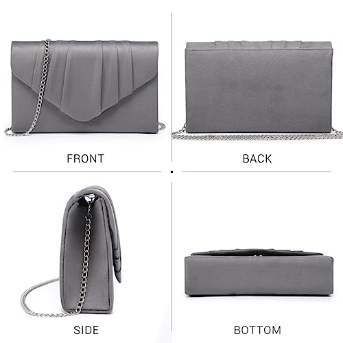 Dasein Velvety Pleated Evening Clutch Bag