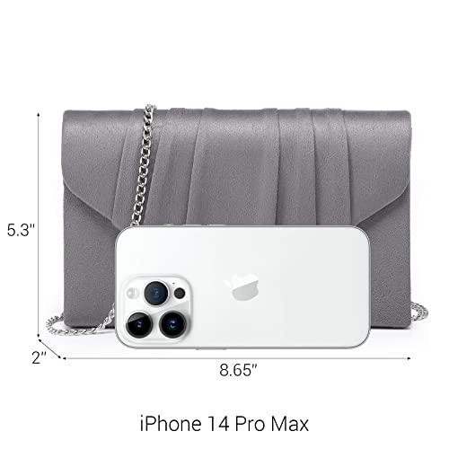 Dasein Velvety Pleated Evening Clutch Bag