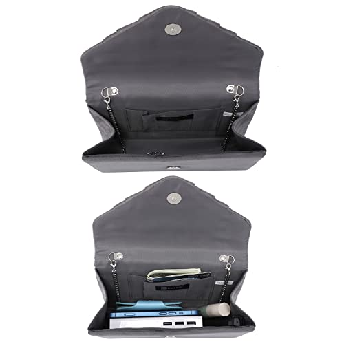Dasein Velvety Pleated Evening Clutch Bag
