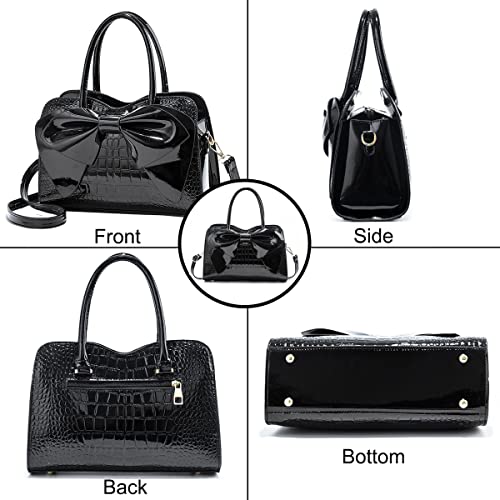 XingChen Shiny Bowknot Patent Leather Women Shoulder Bag