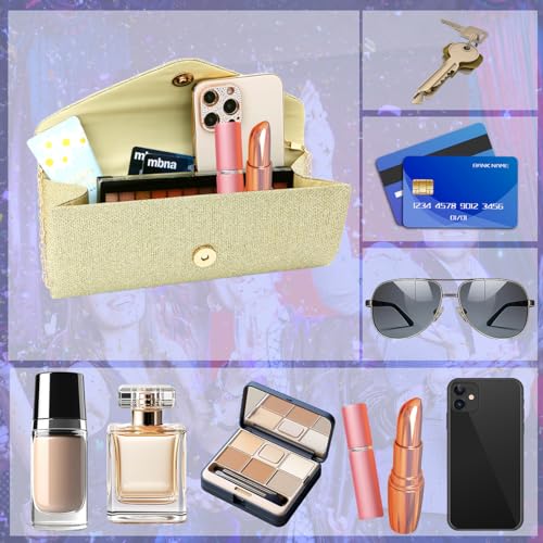 Elegant Gold Envelope Clutch with Detachable Chain