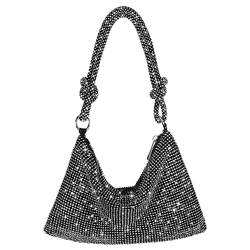 Sparkly Silver Rhinestone Evening Clutch for Women