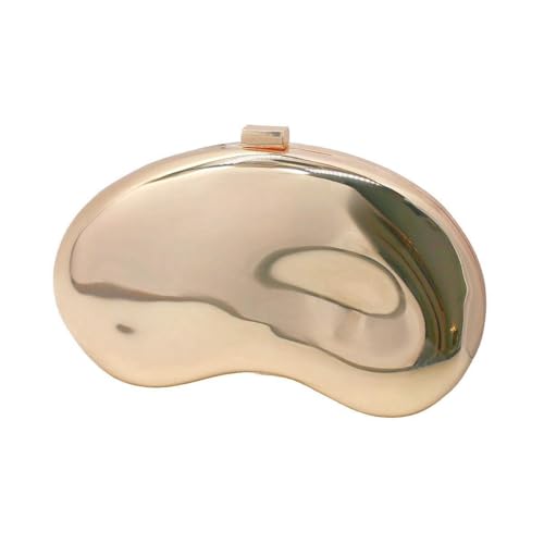 Gold Sparkly Acrylic Shell Clutch Handbag for Weddings