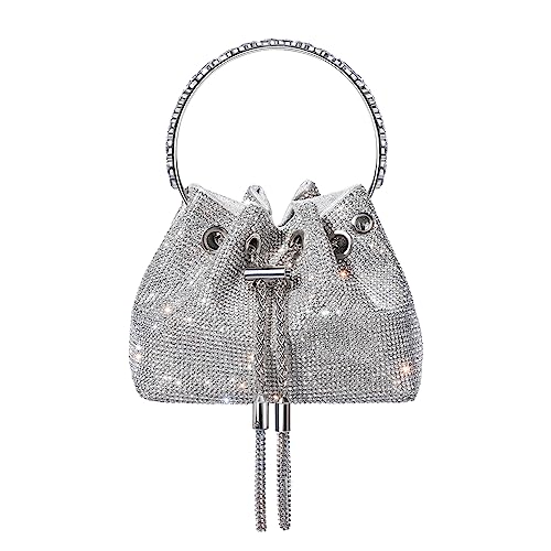 Sparkly Rhinestone Bucket Bag for Special Events