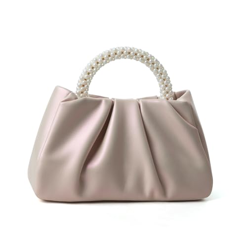 Elegant Pink Pearl Clutch for Bridal and Parties