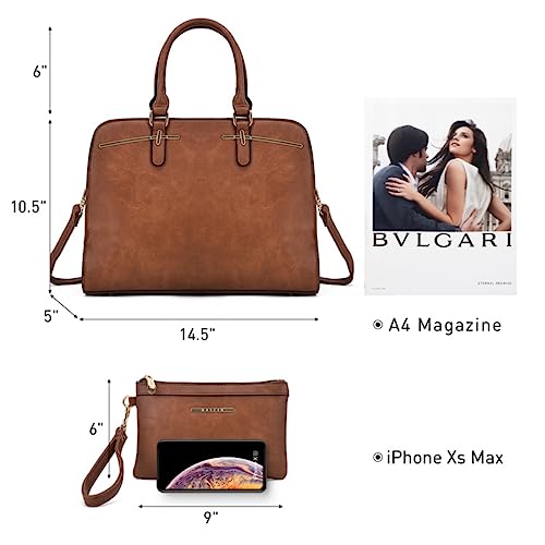 Dasein Women Top Handle Work Bags with 3 Compartments
