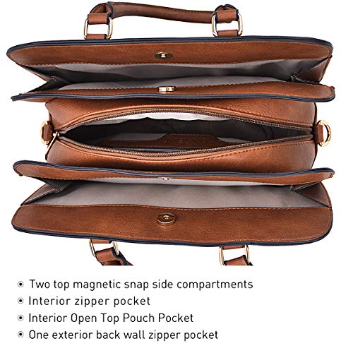 Dasein Women Top Handle Work Bags with 3 Compartments
