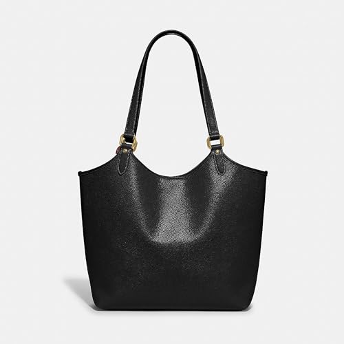Black COACH Polished Pebble Leather Day Tote