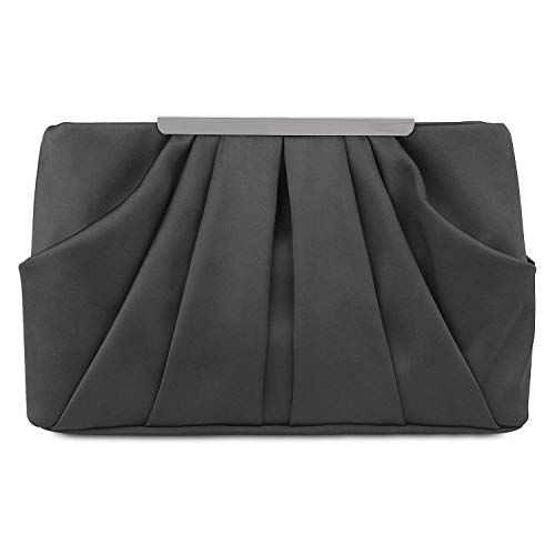 Satin Evening Clutch Bag with Detachable Chain Strap
