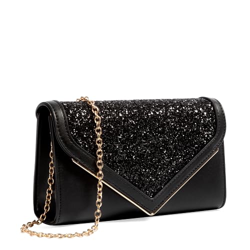 Sparkly Evening Clutch with Detachable Chain