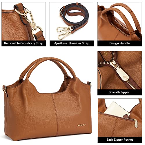 BOSTANTEN Leather Designer Handbags Crossbody Shoulder Satchel Brown