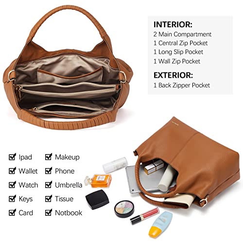 BOSTANTEN Leather Designer Handbags Crossbody Shoulder Satchel Brown