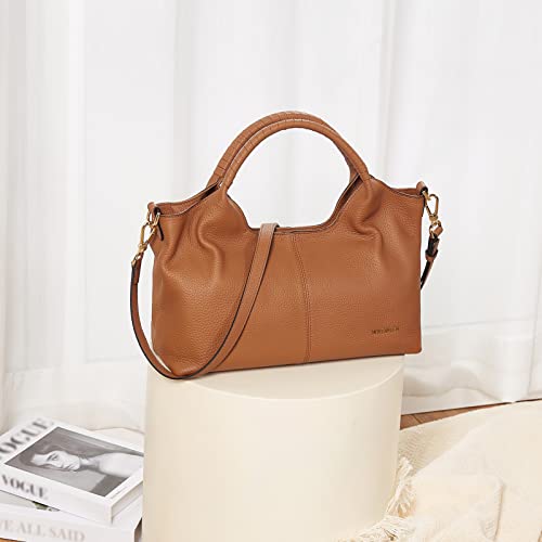 BOSTANTEN Leather Designer Handbags Crossbody Shoulder Satchel Brown