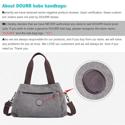 Womens Canvas Hobo Crossbody Tote Purse - Black