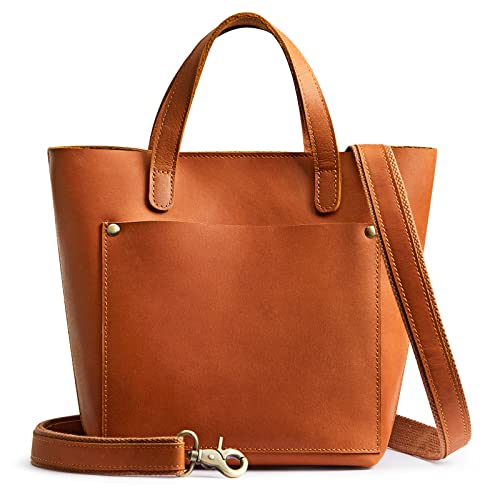 S-ZONE Mini Leather Crossbody Tote Bag