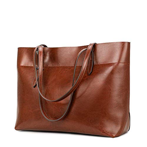 Kattee Vintage Leather Tote Bag for Women