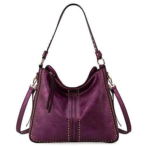 Montana West Large Hobo Handbag with Studs and Crossbody