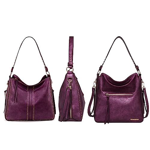 Montana West Large Hobo Handbag with Studs and Crossbody