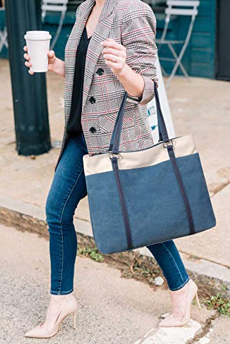 Large Canvas Women's Laptop Tote Handbag for Work