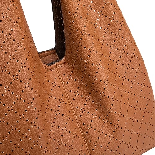 Brown Vegan Leather Slouchy Hobo Handbag by Montana West