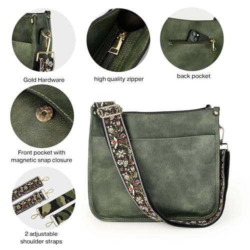 Stylish 2Pcs Vegan Leather Crossbody Handbags for Women
