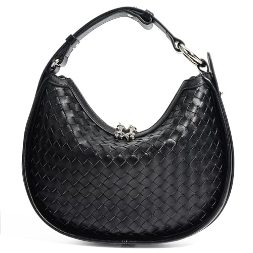Woven Leather Crossbody Bag for Women