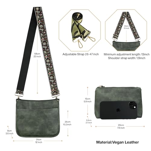 Stylish 2Pcs Vegan Leather Crossbody Handbags for Women