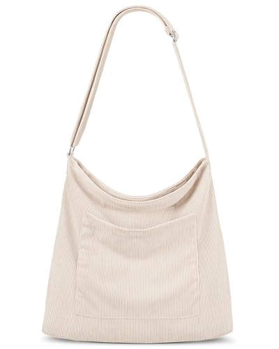 Iioscre Women's Corduroy Tote Bag with Zipper