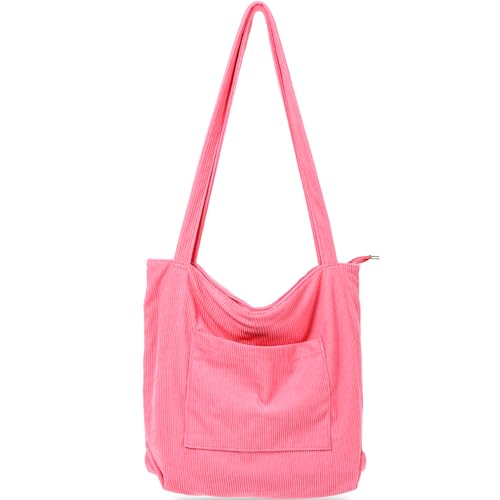 WantGor Women’s Pink Corduroy Tote Bag