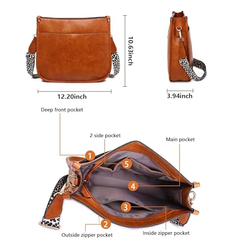 AUYOCO Vegan Leather Crossbody Handbags with Guitar Straps