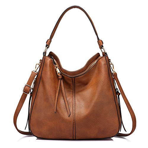 Large Faux Leather Designer Hobo Bucket Bag