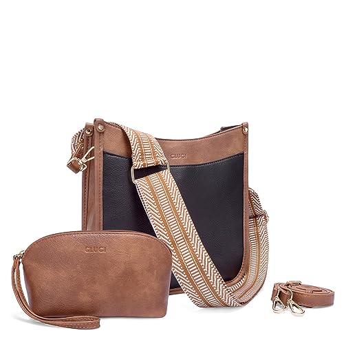 CLUCI Women's Vegan Leather Crossbody Hobo Handbag Set