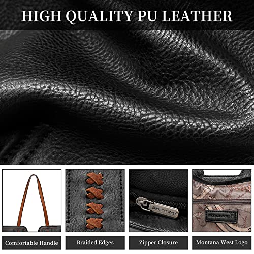 Black Tote Bag for Women with Top Handle