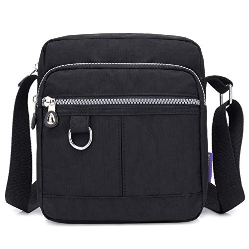 KARRESLY Black Nylon Casual Crossbody Shoulder Handbag
