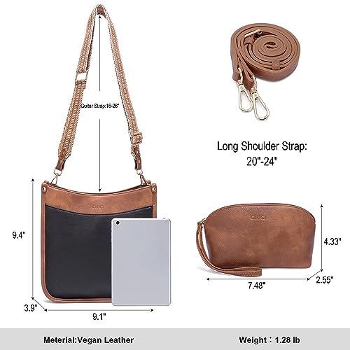 CLUCI Women's Vegan Leather Crossbody Hobo Handbag Set