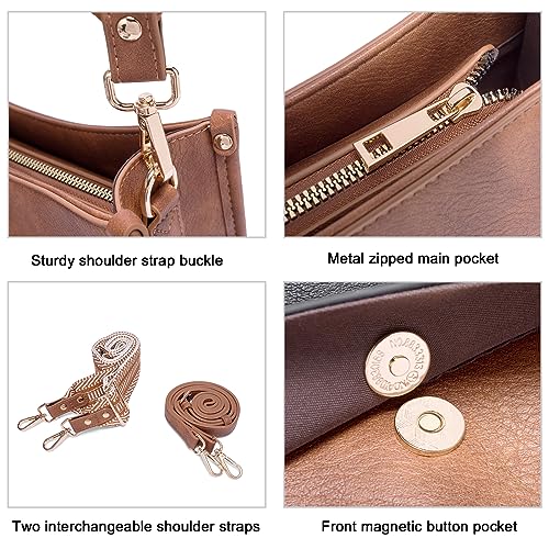 CLUCI Women's Vegan Leather Crossbody Hobo Handbag Set