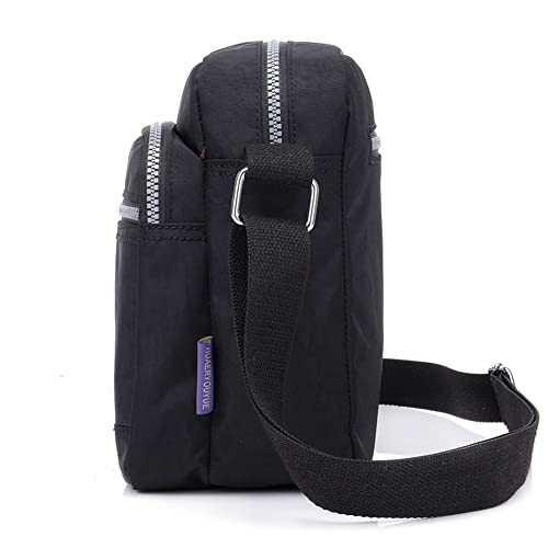KARRESLY Black Nylon Casual Crossbody Shoulder Handbag