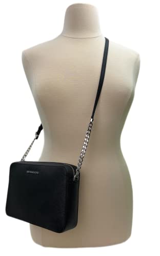 Michael Kors Jet Set Crossbody Bag in Black/Silver