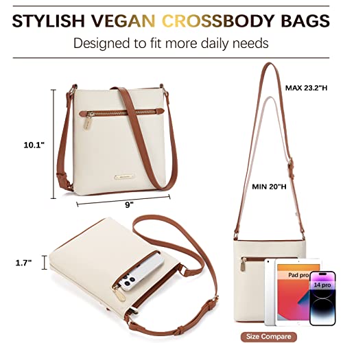 Stylish Beige Leather Crossbody Bag for Women