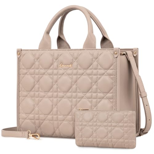 LOVEVOOK Quilted PU Leather Tote and Crossbody Bag