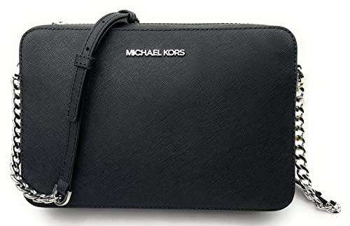 Michael Kors Jet Set Crossbody Bag in Black/Silver