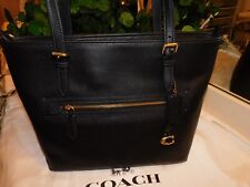 COACH Black Pebble Leather Taylor Tote Handbag