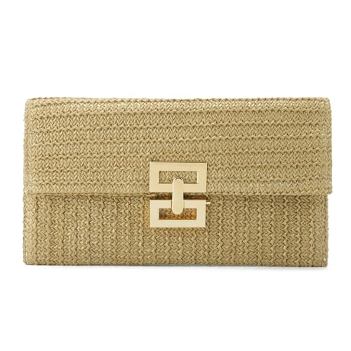 Rattan Envelope Clutch: Summer Beach Bag for Women