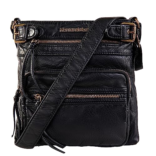 Soft Leather Multi-Pocket Crossbody Purse Handbag by Montana West