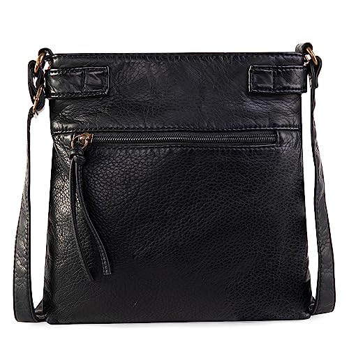 Soft Leather Multi-Pocket Crossbody Purse Handbag by Montana West