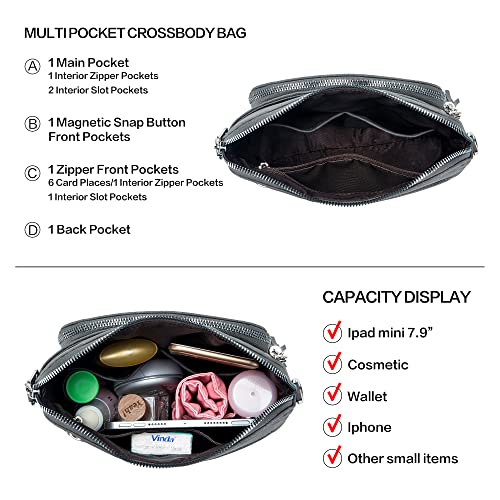 Soft Leather Crossbody Bag with Tassel for Women
