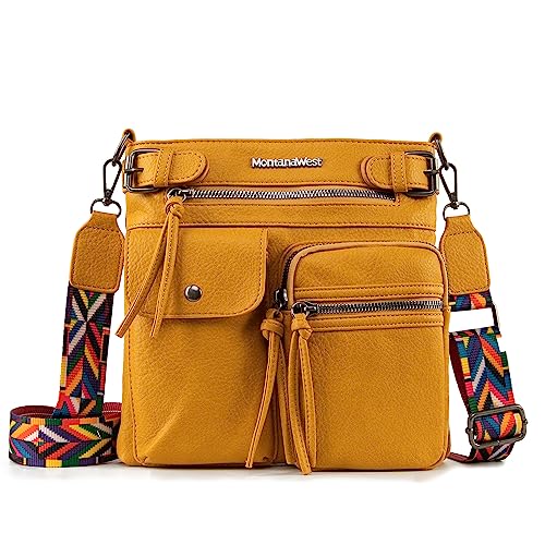 Montana West Multi Pocket Leather Crossbody Bag for Women