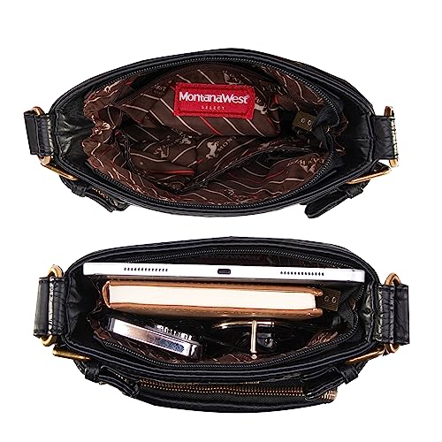 Soft Leather Multi-Pocket Crossbody Purse Handbag by Montana West