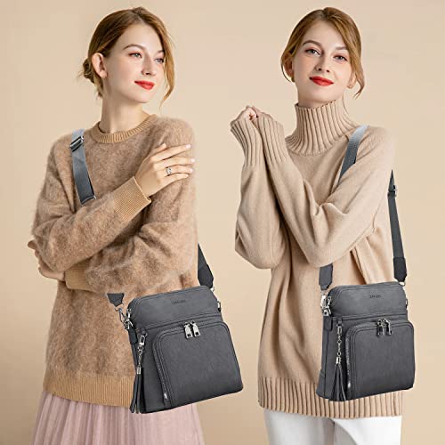 Soft Leather Crossbody Bag with Tassel for Women